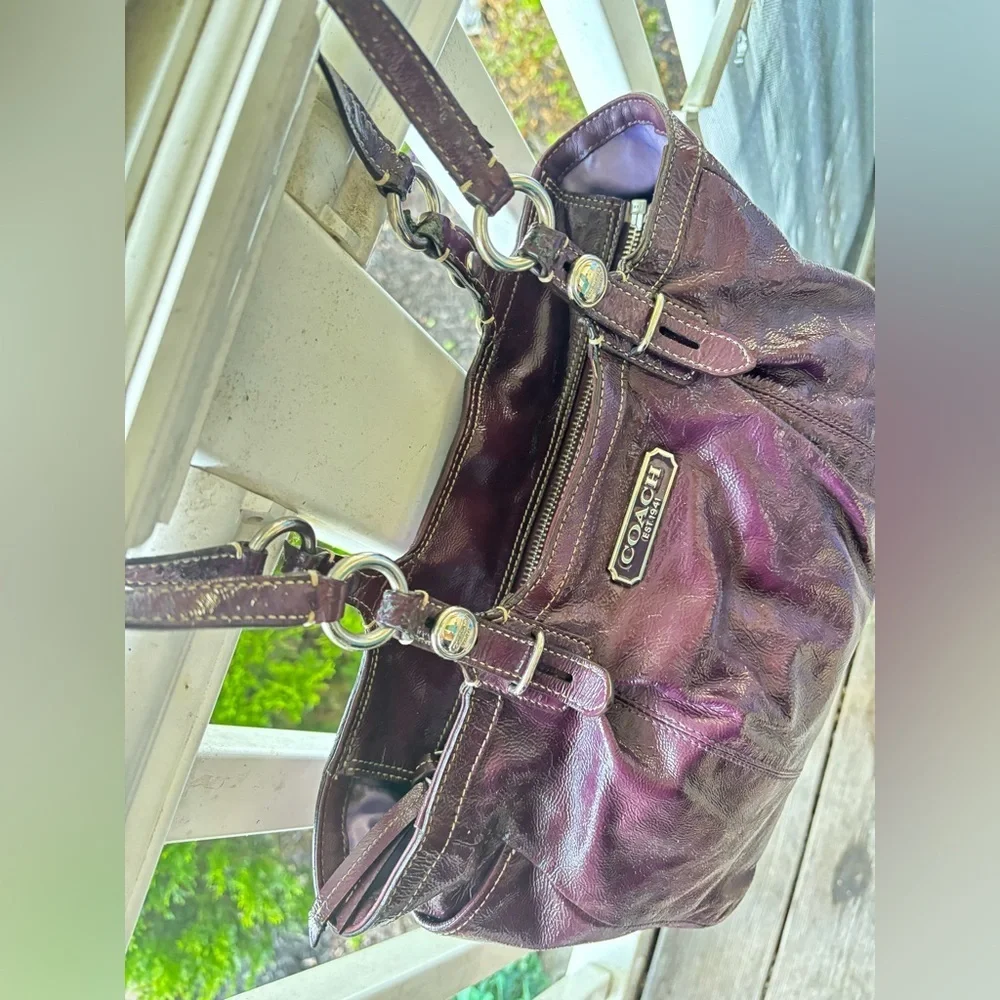 Coach Patent Leather Plum Bag